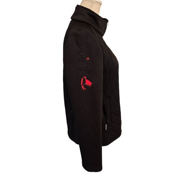 Catago Quilted Equestrian Black Riding Jacket Women's Large - Picture 2 of 16
